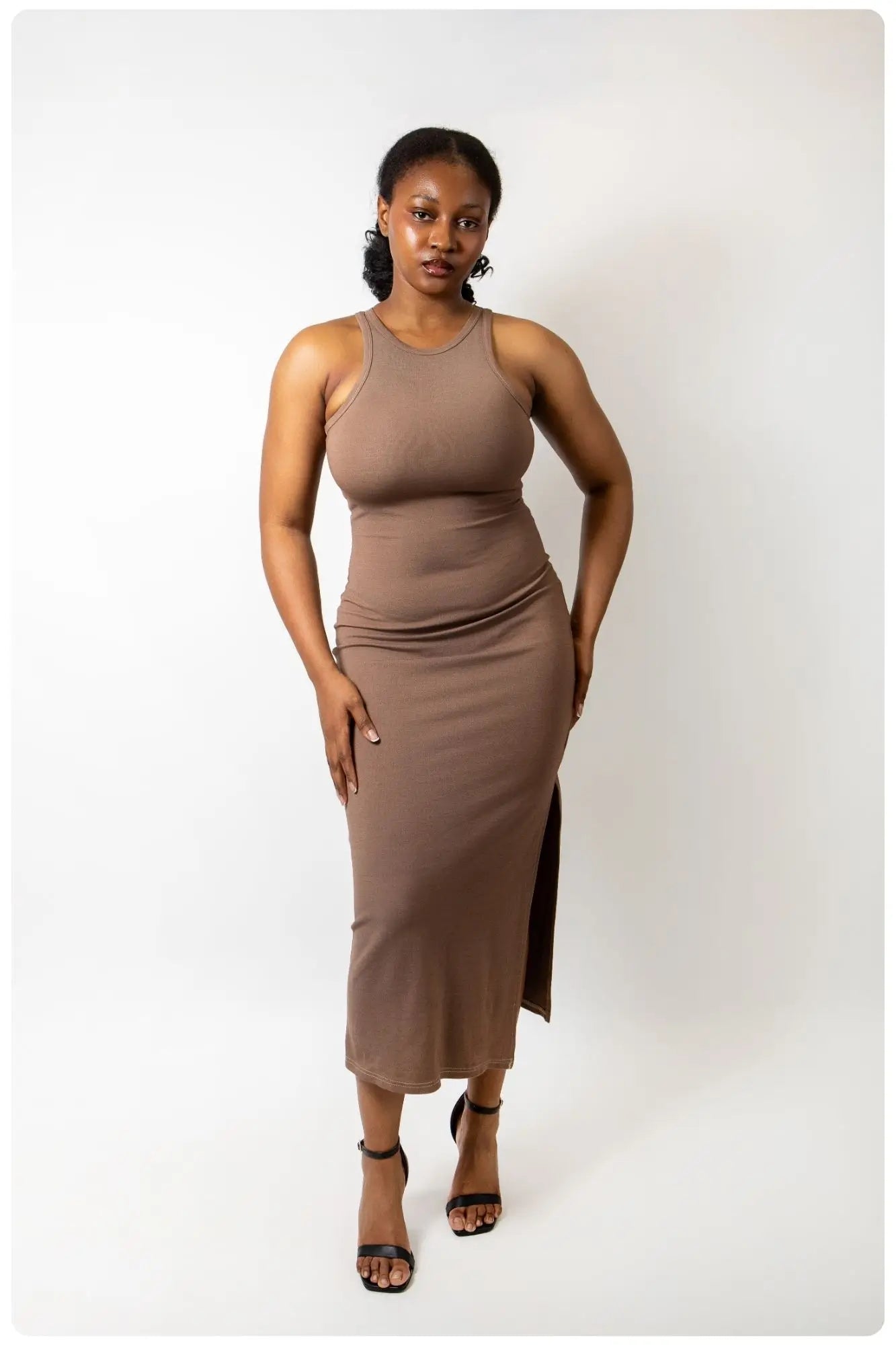 【FETICO】LAYERED TANK DRESS - brown FETICO】LAYERED TANK DRESS - brown | loop