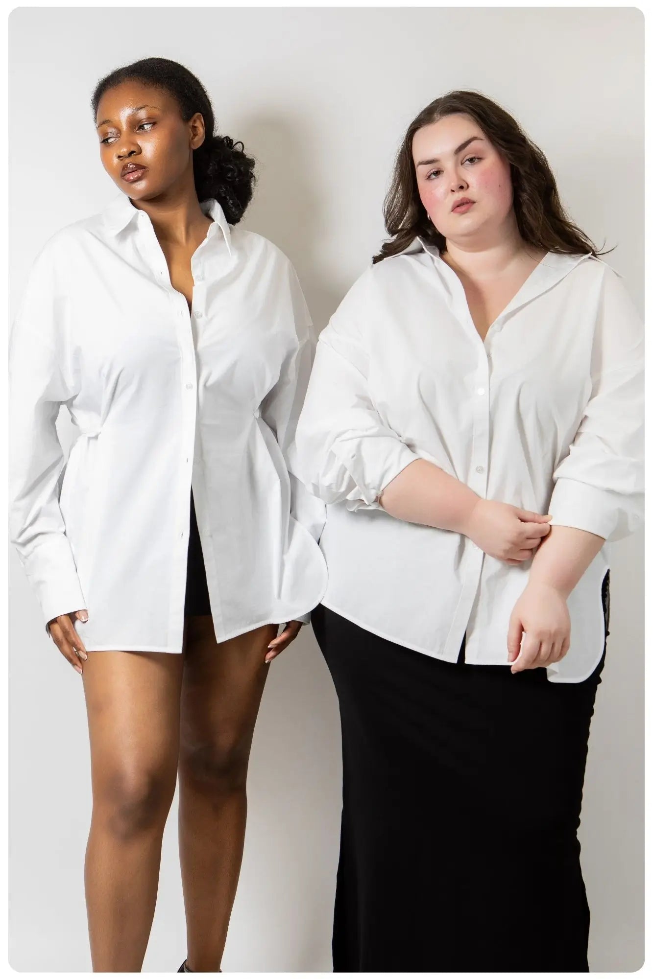 adjustable waist cotton poplin shirt for women