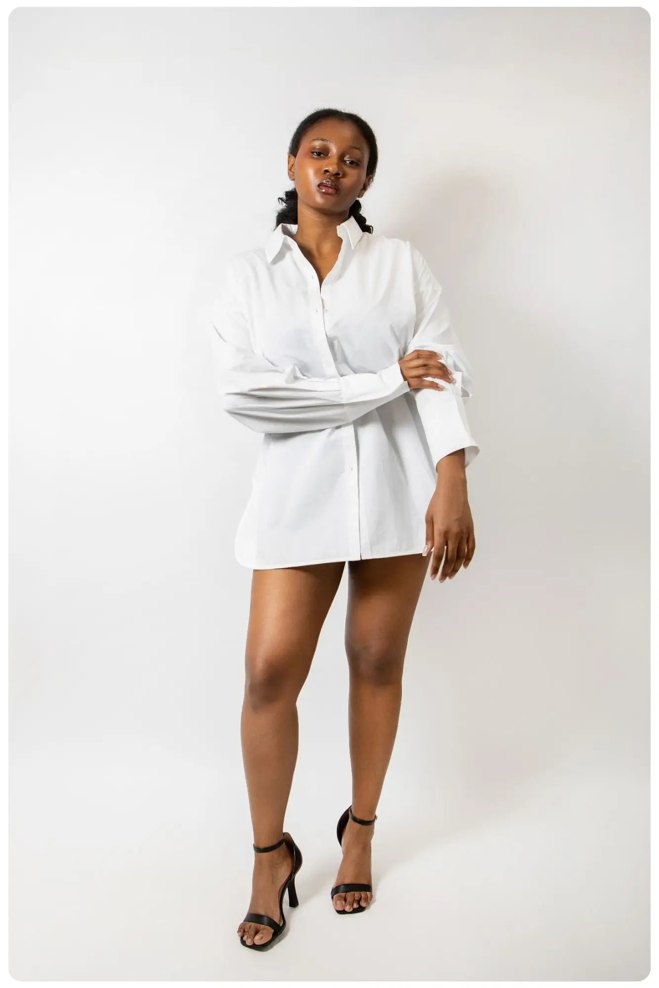 core shirt anti gaping white shirt for fuller bust femss